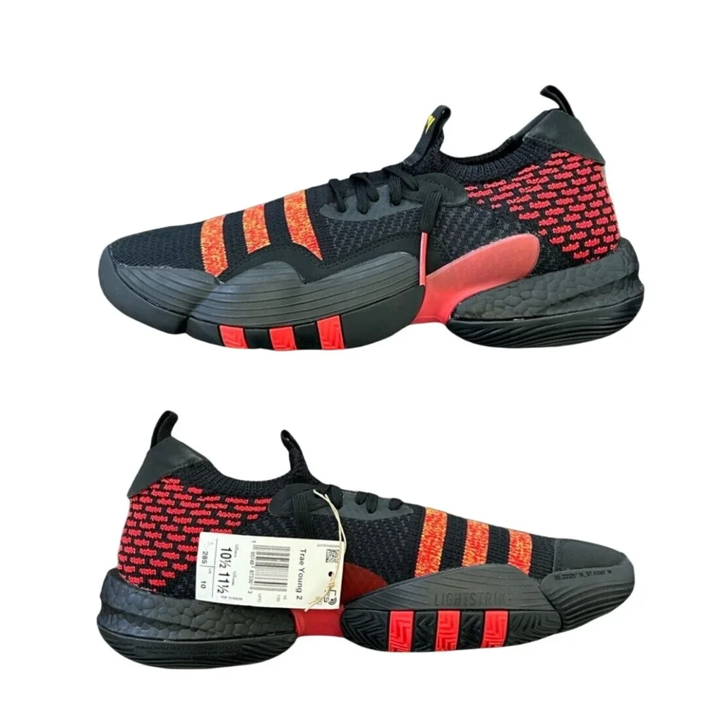 Adidas Trae Young 2 Low Hawks Black / Red Basketball‎ Shoes HQ0986 Size 10.5 NWT